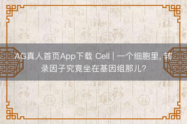 AG真人首页App下载 Cell | 一个细胞里, 转录因子究竟坐在基因组那儿?