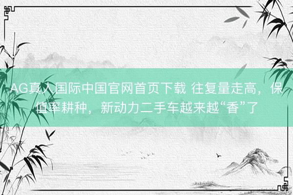 AG真人国际中国官网首页下载 往复量走高，保值率耕种，新动力二手车越来越“香”了