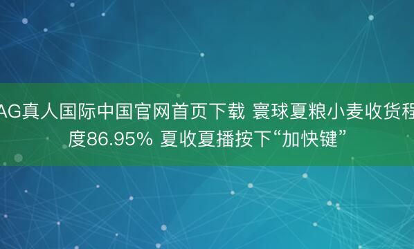 AG真人国际中国官网首页下载 寰球夏粮小麦收货程度86.95% 夏收夏播按下“加快键”