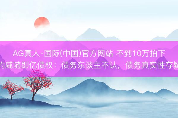AG真人·国际(中国)官方网站 不到10万拍下的威随即亿债权：债务东谈主不认，债务真实性存疑
